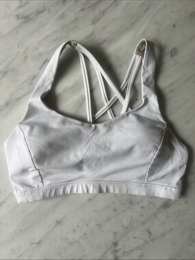 lululemon athletica White Strappy Crisscross Sports Bra size 8